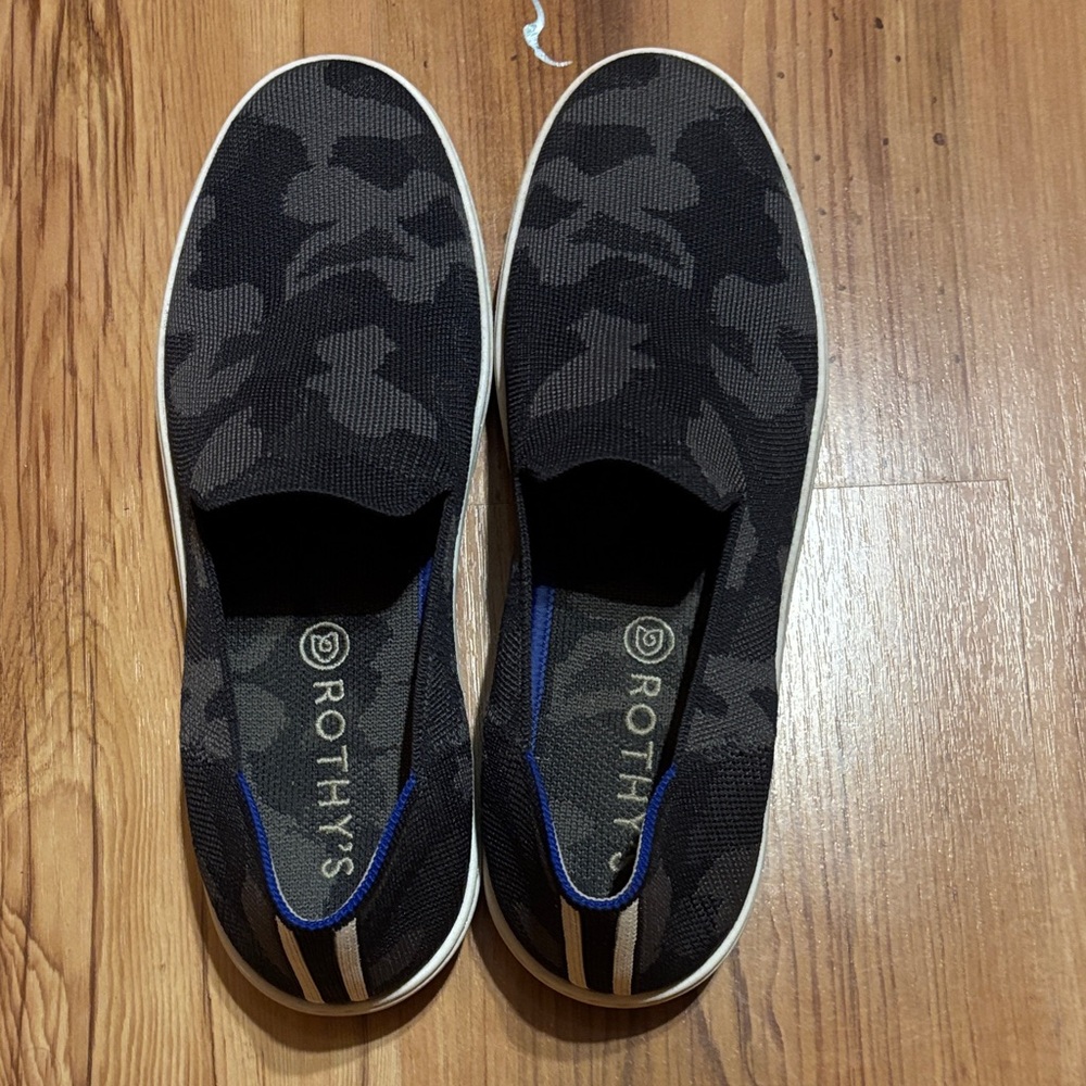 Rothy's Women’s Gray Camo Slip-On Loafers